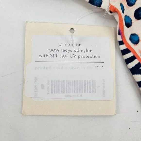 New Mara Hoffman Ruched Side Bikini Bottoms Womens S Blue Low Rise Peacock - Picture 3 of 4